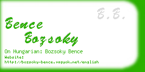 bence bozsoky business card